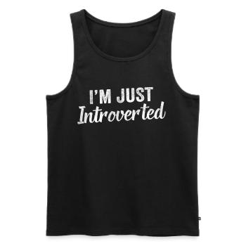 Je ne suis qu’un introverti introverti - Débardeur bio Premium Homme - noir - Devant - AI Model Male 178 light (178cm)