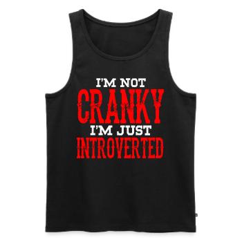 I'm not cranky I'm just an introvert - Men's Premium Organic Tank Top - black - Front - Michal (187cm)
