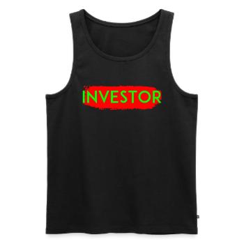Investisseurs Investir Investir Investisseur Financier - Débardeur bio Premium Homme - noir - Devant - AI Model Male 178 light (178cm)