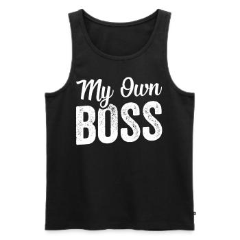 My Own Boss Freelancer Self-employed - Men's Premium Organic Tank Top - black - Front - AI Model Male 178 light (178cm)