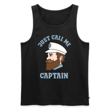 Appelez-moi simplement capitaine bateau bateau bateau - Débardeur bio Premium Homme - noir - Devant - Michal (187cm)
