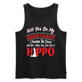 Will You Be My Bridesmaid Hippo Dress - Men's Premium Organic Tank Top - black - Front - Michal (187cm)