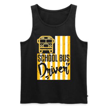 American Flag School Bus Driver Distressed - Men's Premium Organic Tank Top - black - Front - Michal (187cm)