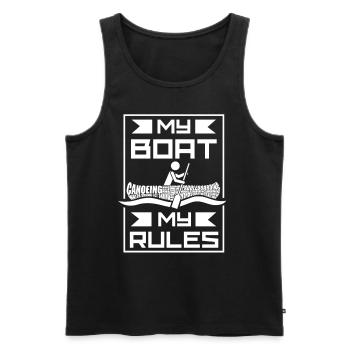 My Boat My Rules Boating Yacht Ship - Men's Premium Organic Tank Top - black - Front - AI Model Male 178 light (178cm)