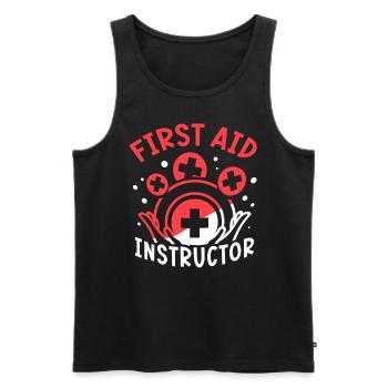 Ausbilder Für Erste Hilfe Kurs Lehrer Trainer - Männer Premium Bio Tank Top - Schwarz - Vorne - AI Model Male 178 light (178cm)