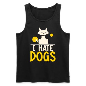 I hate dogs pet cats lover cat - Men's Premium Organic Tank Top - black - Front - AI Model Male 178 light (178cm)