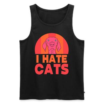 Ich Hasse Katzen Hund Welpe Liebhaber Tier - Männer Premium Bio Tank Top - Schwarz - Vorne - Michal (187cm)