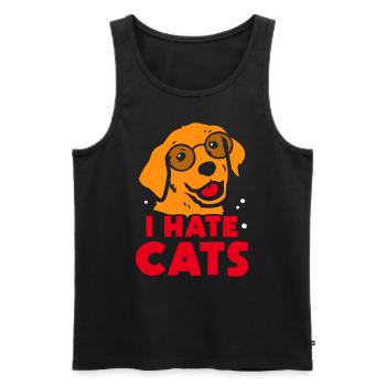 Ich Hasse Katzen Liebhaber Hund Welpe Tier - Männer Premium Bio Tank Top - Schwarz - Vorne - Michal (187cm)
