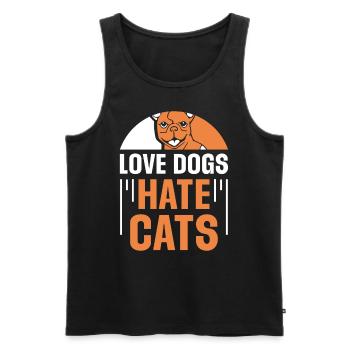 Chers chiens Détestez les chats Puppy Lover Dog - Débardeur bio Premium Homme - noir - Devant - Michal (187cm)