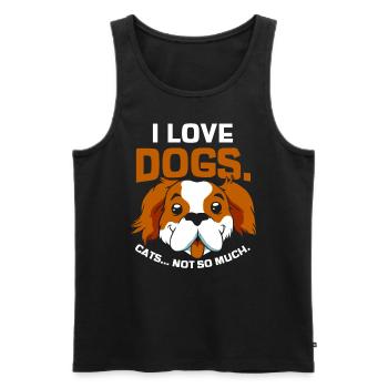 Ich Liebe Hunde Katzen Nicht So Sehr Hund Welpe - Männer Premium Bio Tank Top - Schwarz - Vorne - Michal (187cm)