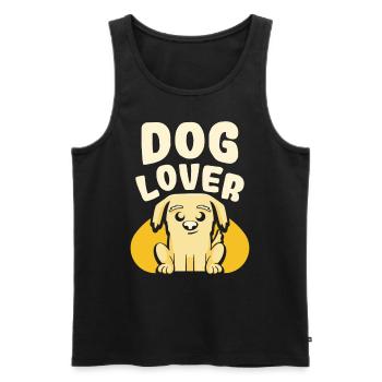 Amoureux des chiens Amoureux des chiens chiots dictons - Débardeur bio Premium Homme - noir - Devant - Michal (187cm)