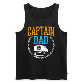 Capitaine Papa Bateau Bateau Bateau Voilier - Débardeur bio Premium Homme - noir - Devant - Michal (187cm)