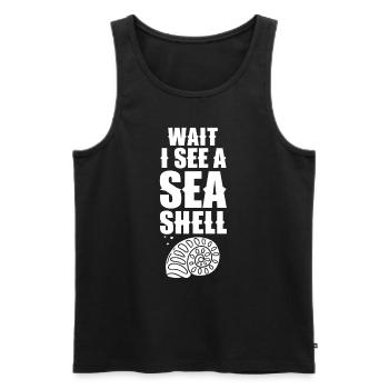 Waiting I See A Shell Collecting Shells - Men's Premium Organic Tank Top - black - Front - Michal (187cm)