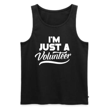 I am just a volunteer volunteer Volunteer - Men's Premium Organic Tank Top - black - Front - AI Model Male 178 light (178cm)