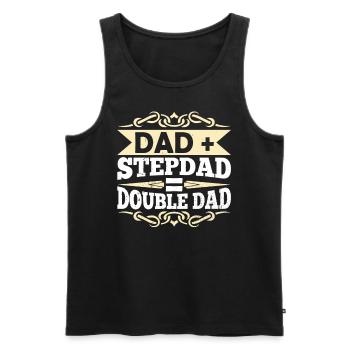 Papa Plus Stepfather Equal Double Papa Stepdad - Men's Premium Organic Tank Top - black - Front - Michal (187cm)
