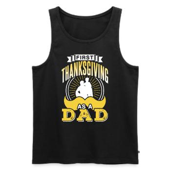 Premier Thanksgiving En tant que Père Proverbes Papa Papa - Débardeur bio Premium Homme - noir - Devant - Michal (187cm)