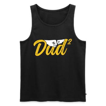 Vater Von Zwei Kindern Vater Tag Papi Papa - Männer Premium Bio Tank Top - Schwarz - Vorne - Michal (187cm)