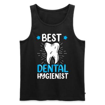 Meilleur hygiéniste dentaire Dentiste Hygiène dentaire - Débardeur bio Premium Homme - noir - Devant - Michal (187cm)