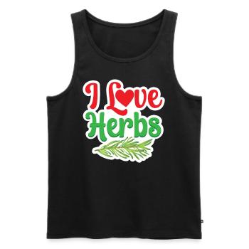I love herbs herb herb garden - Men's Premium Organic Tank Top - black - Front - AI Model Male 178 light (178cm)