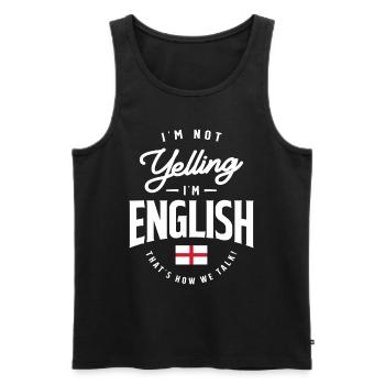Je ne crie pas Je suis Anglais Drôle Anglais Fierté - Débardeur bio Premium Homme - noir - Devant - Michal (187cm)