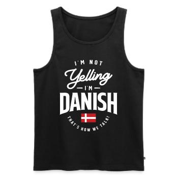 Ich schreie nicht, ich bin Danish Funny Danish Pride - Männer Premium Bio Tank Top - Schwarz - Vorne - Michal (187cm)