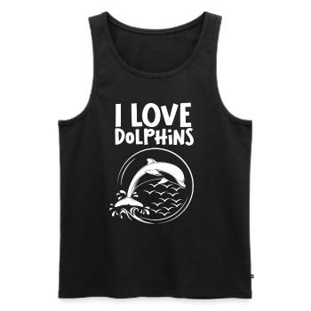 Ich Liebe Delfine Delphine Delfin Delphin - Männer Premium Bio Tank Top - Schwarz - Vorne - AI Model Male 178 light (178cm)