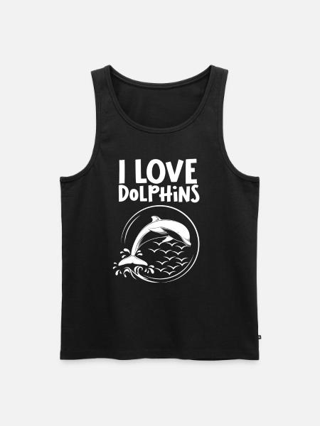I love dolphins dolphin - Men's Premium Organic Tank Top - black