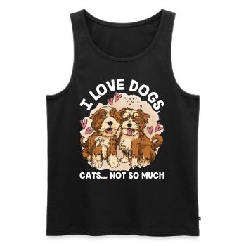 Ich Liebe Hunde Katzen Nicht So Sehr Hund Welpe - Männer Premium Bio Tank Top - Schwarz - Vorne - Michal (187cm)