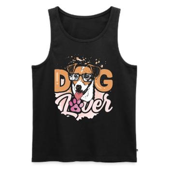Amoureux des chiens Amoureux des chiens Dictons sur les chiots animaux - Débardeur bio Premium Homme - noir - Devant - Michal (187cm)