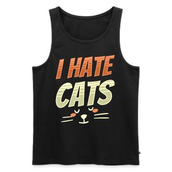 Ich Hasse Katzen Hund Welpe Tier Liebhaber - Männer Premium Bio Tank Top - Schwarz - Vorne - Michal (187cm)