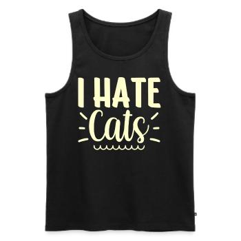 Ich Hasse Katzen Liebhaber Tier Hund Welpe - Männer Premium Bio Tank Top - Schwarz - Vorne - Michal (187cm)