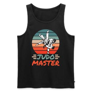 Judo Maître Judoka Arts Martiaux Arts Martiaux Hobby - Débardeur bio Premium Homme - noir - Devant - AI Model Male 178 light (178cm)