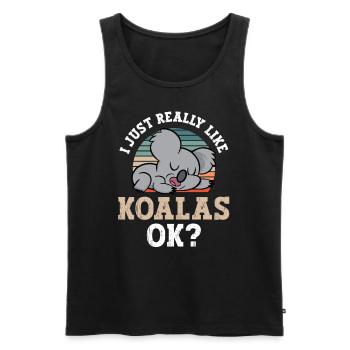 J’aime Koalas Just Very Okay? Koala Ours Koala - Débardeur bio Premium Homme - noir - Devant - Michal (187cm)