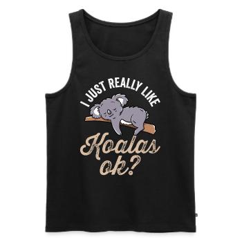 J’aime Koalas Just Very Okay? Koala Koala Ours - Débardeur bio Premium Homme - noir - Devant - AI Model Male 178 light (178cm)