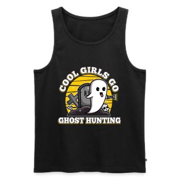 Cool girls go ghost hunting - Männer Premium Bio Tank Top - Schwarz - Vorne - AI Model Male 178 light (178cm)