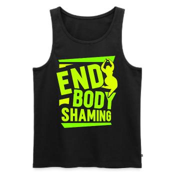 End Body Shaming Stop Annoying Body shaming - Men's Premium Organic Tank Top - black - Front - AI Model Male 178 light (178cm)