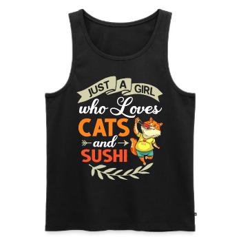Cat Sushi Japonais Nigiri Bowl Maker - Débardeur bio Premium Homme - noir - Devant - Michal (187cm)
