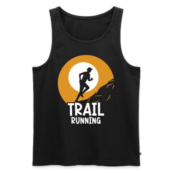 Trail Running Course Course Trail Run - Débardeur bio Premium Homme - noir - Devant - AI Model Male 178 light (178cm)