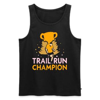Trail Run Champion Traillauf Running Runner - Débardeur bio Premium Homme - noir - Devant - Michal (187cm)