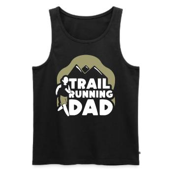 Trail Running Papa Race Runner Trail Run - Débardeur bio Premium Homme - noir - Devant - Michal (187cm)