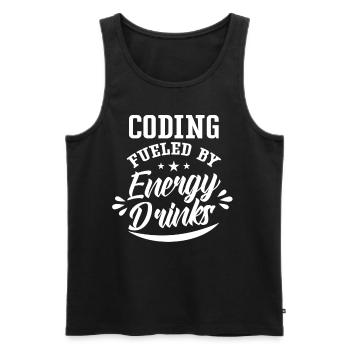 Programming with Energydrinks Code Coding Coder - Men's Premium Organic Tank Top - black - Front - AI Model Male 178 light (178cm)