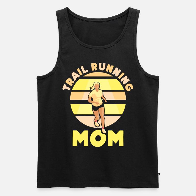 Trail Running Mama Runner Course de trail Running - Débardeur bio Premium Homme - noir