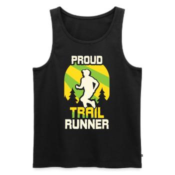 Fier Trail Runner Race Trail Running - Débardeur bio Premium Homme - noir - Devant - Michal (187cm)