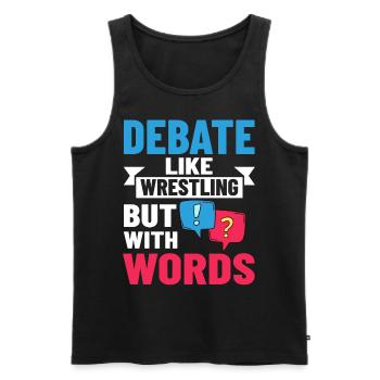 Debate Political Discussion Debate Argument - Men's Premium Organic Tank Top - black - Front - AI Model Male 178 light (178cm)