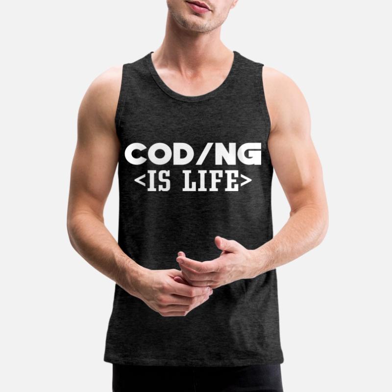 Coding Ist Leben Code Programmierer Coder Männer Premium Bio Tank Top