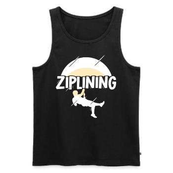 Ziplining Sprüche Seilrutsche Zipline Sport - Männer Premium Bio Tank Top - Schwarz - Vorne - Michal (187cm)