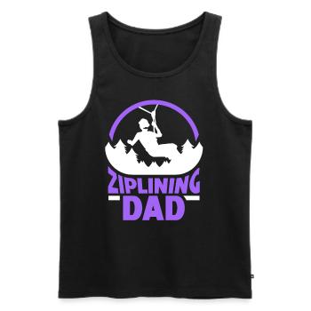 Ziplining Papa Zipline Sport Seilrutsche Sprüche - Männer Premium Bio Tank Top - Schwarz - Vorne - Michal (187cm)
