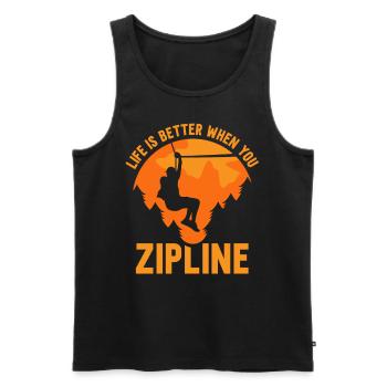 Life is better when you zipline sports - Men's Premium Organic Tank Top - black - Front - AI Model Male 178 light (178cm)