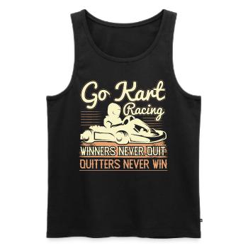 Go Kart Racing Distressed - Men's Premium Organic Tank Top - black - Front - AI Model Male 178 light (178cm)