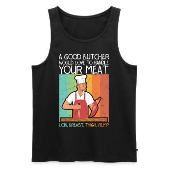 Butchery Always Fresh Meat Vintage Distressed - Men's Premium Organic Tank Top - black - Front - AI Model Male 178 light (178cm)